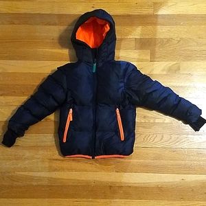 Boys Blue & Orange Puffer Champion Jacket